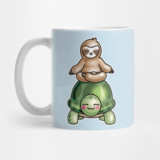 Yoga Sloth Riding turtle Mug